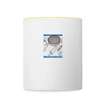 Baking Accessories Pies Blueprint Pastry Chef Cake - Contrasting Mug - white/yellow - Front