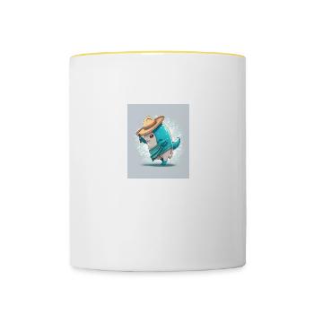 Vaquita Wearing Sombrero Kawaii Dabbing Vaquita - Contrasting Mug - white/yellow - Front