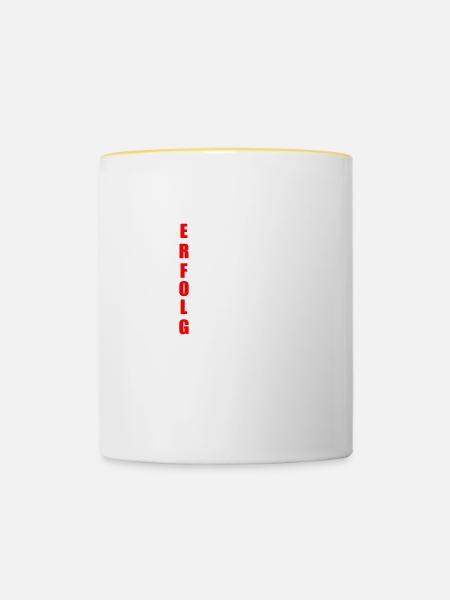 Erfolg - Tasse zweifarbig - Weiß/Gelb