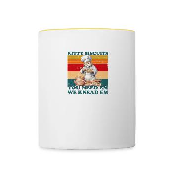 Kitty Biscuits Cat Cat Biscuits Baker Baker - Contrasting Mug - white/yellow - Front
