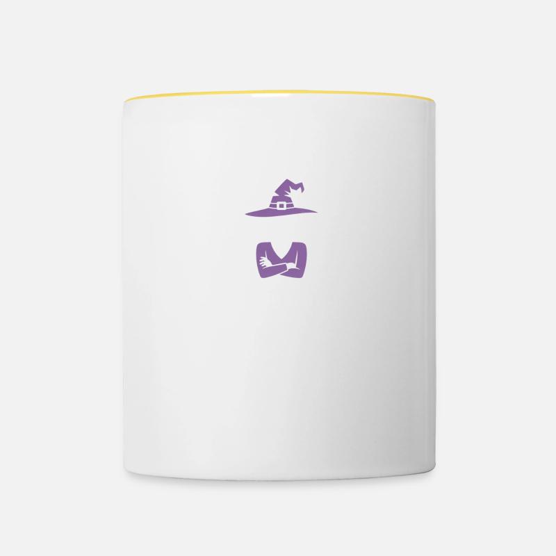 Resting Witch Face Halloween - Contrasting Mug - white/yellow