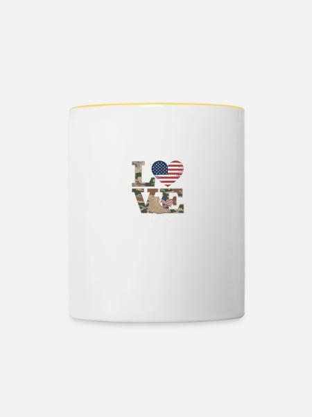 Love Our Veterans Veterans Day - Tasse zweifarbig - Weiß/Gelb