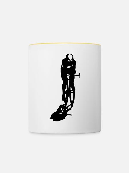 Rennrad - Tasse zweifarbig - Weiß/Gelb