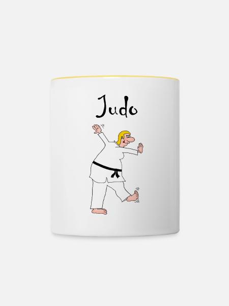 Judo - Judoka - Tasse zweifarbig - Weiß/Gelb