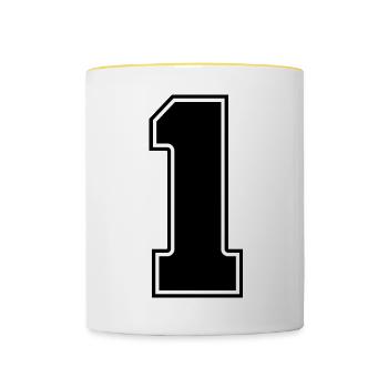 1 - Contrasting Mug - white/yellow - Front