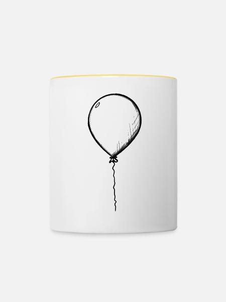 Ein Ballon - Tasse zweifarbig - Weiß/Gelb