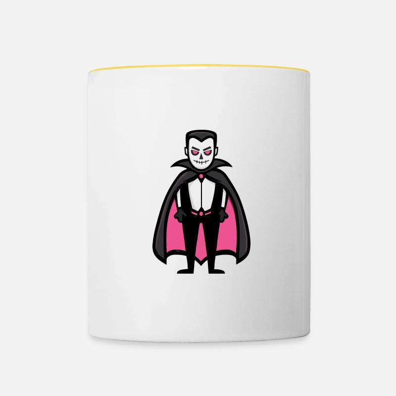 Vampire Halloween Funny Funny - Contrasting Mug - white/yellow
