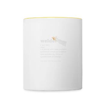 Welder Definition - Tasse zweifarbig - Weiß/Gelb - Vorne