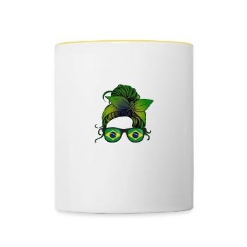 Brasilien - Tasse zweifarbig - Weiß/Gelb - Vorne