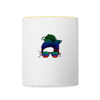 Daguestan - Mug contrasté - blanc/jaune - Devant
