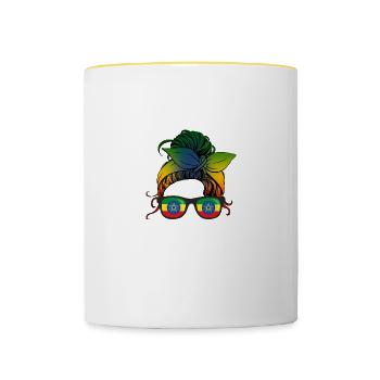 Äthiopien - Tasse zweifarbig - Weiß/Gelb - Vorne