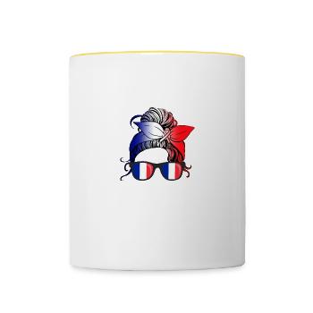 France - Mug contrasté - blanc/jaune - Devant