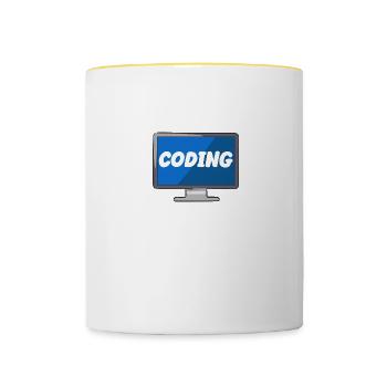 Coding Is My Superpower - Tasse zweifarbig - Weiß/Gelb - Vorne
