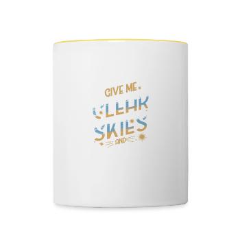 Give Me Clear Skies And Dog Walks - Contrasting Mug - white/yellow - Front
