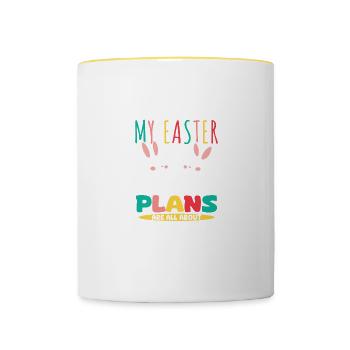 Mes projets de Pâques ne concernent que l’absence de nettoyage - Mug contrasté - blanc/jaune - Devant