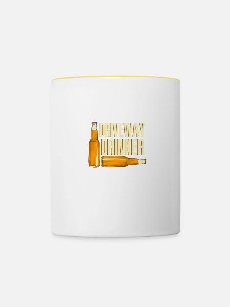 Driveway Drinker - Tasse zweifarbig - Weiß/Gelb