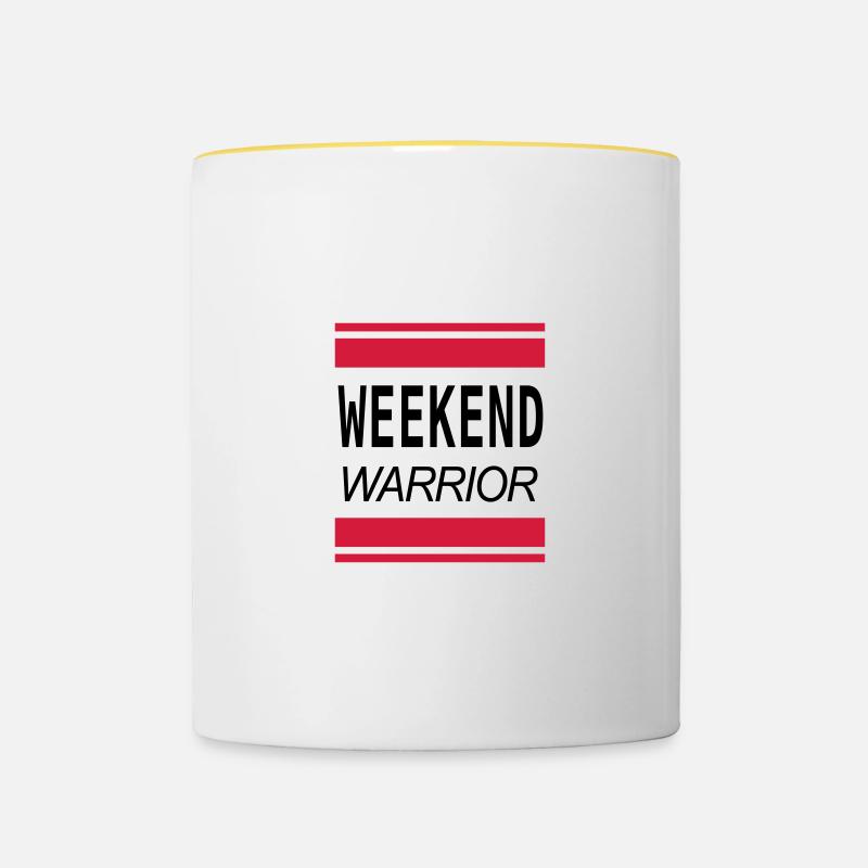 Weekend Warrior - Mug contrasté - blanc/jaune