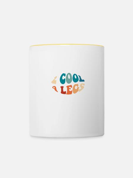 2 cool 4 legs - Tasse zweifarbig - Weiß/Gelb