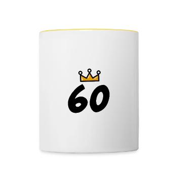 60th Birthday Funny Sayings - Contrasting Mug - white/yellow - Front