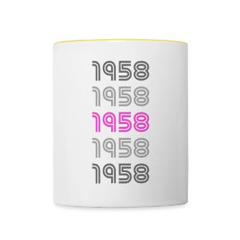 Year 1958 - Contrasting Mug - white/yellow - Front
