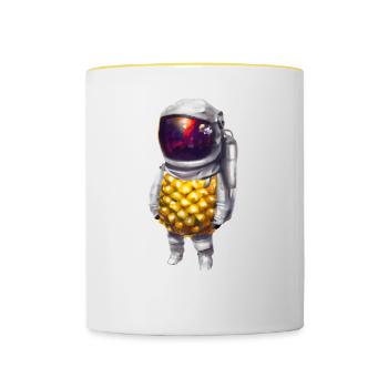 Pineapple Astronaut - Contrasting Mug - white/yellow - Front