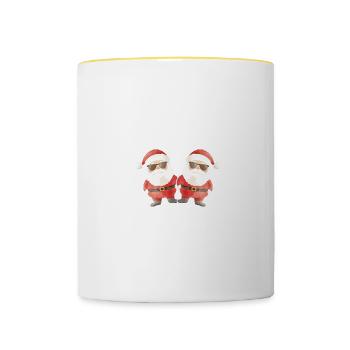 Santa Claus Funny Christmas Team - Contrasting Mug - white/yellow - Front