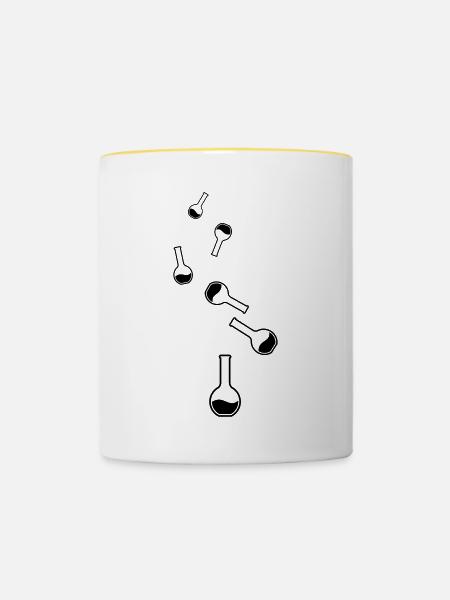 Reagenzglas chemiker - Tasse zweifarbig - Weiß/Gelb
