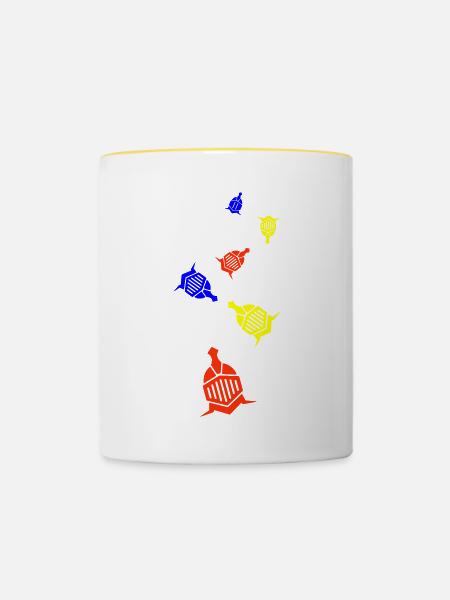 Ritter Helm - Tasse zweifarbig - Weiß/Gelb