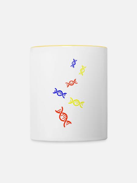 Dna Bunt - Tasse zweifarbig - Weiß/Gelb