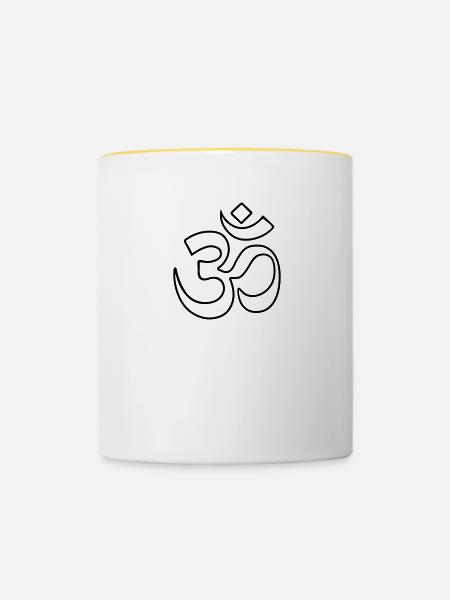 om - Tasse zweifarbig - Weiß/Gelb
