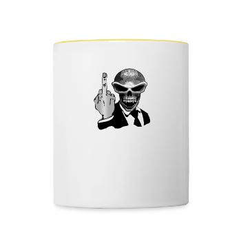 Skull fuck - Tasse zweifarbig - Weiß/Gelb - Vorne