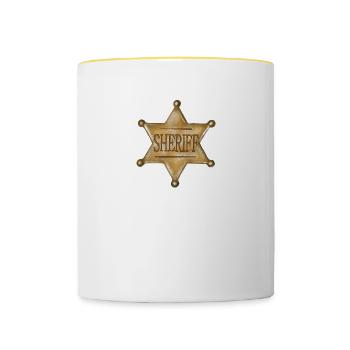 Sheriff - Tasse zweifarbig - Weiß/Gelb - Vorne