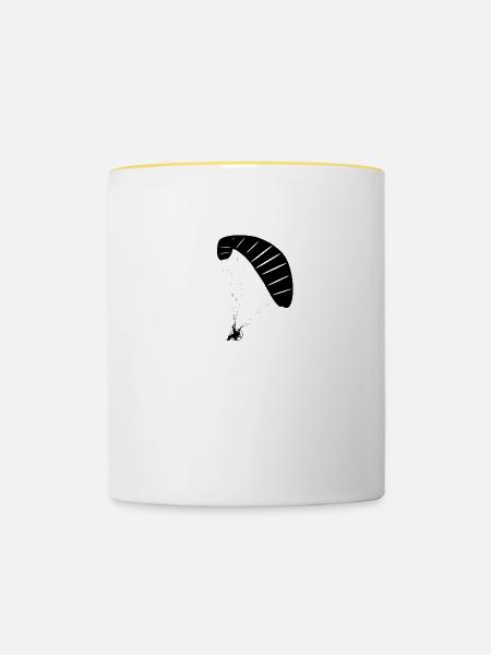 Motor Paraglider - Tasse zweifarbig - Weiß/Gelb