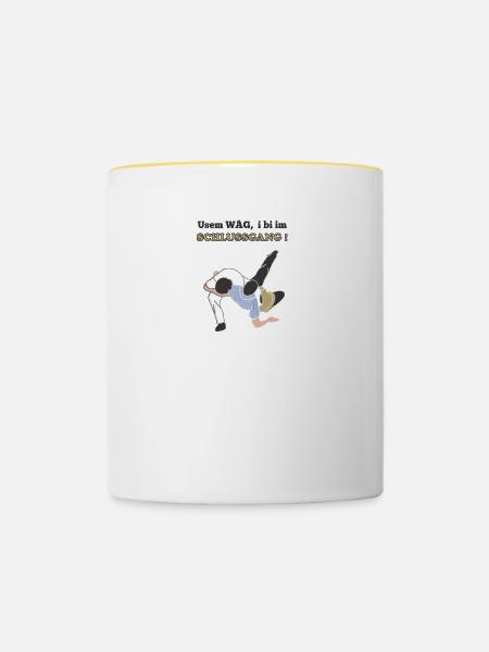 Schwingen Schwinger Übersprung - Tasse zweifarbig - Weiß/Gelb