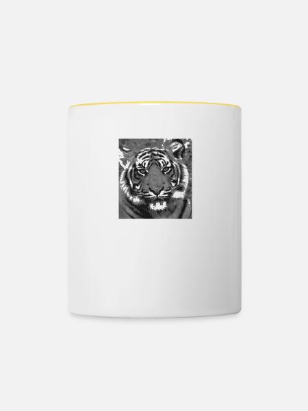 Tiger - Tasse zweifarbig - Weiß/Gelb