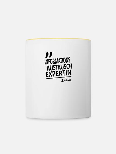 Informationsaustauschexpertin(Frau)-Version 1 - Tasse zweifarbig - Weiß/Gelb