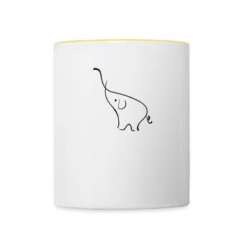 Elefant - Tasse zweifarbig - Weiß/Gelb - Vorne
