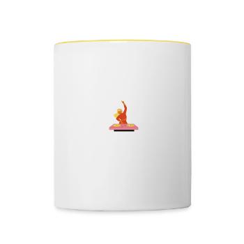 Mama sein ist auch wie Festival! - Tasse zweifarbig - Weiß/Gelb - Vorne