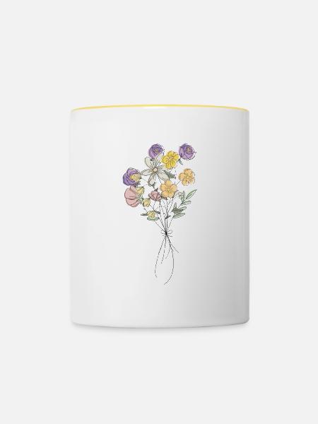 Spring Bouquet - Tasse zweifarbig - Weiß/Gelb
