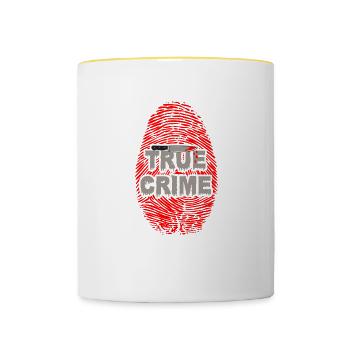 True Crime Fans Series Friends en cadeau - Mug contrasté - blanc/jaune - Devant