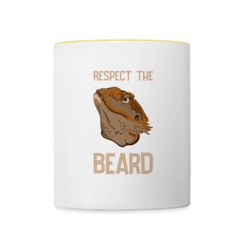 Lizard Dragon Bearded Reptile Gift - Contrasting Mug - white/yellow - Front