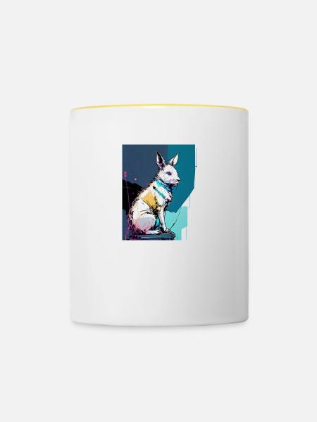 White Rabbit - Tasse zweifarbig - Weiß/Gelb