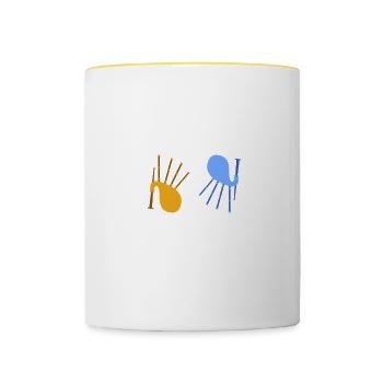 Scottish Bagpipes Celtic Gift - Contrasting Mug - white/yellow - Front