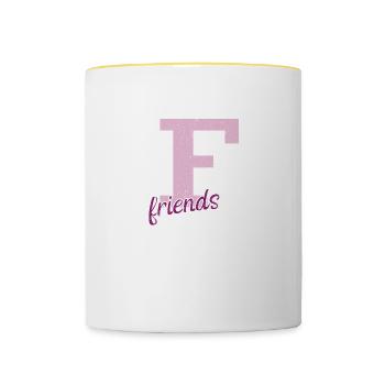 Best friends forever 3 meilleures amies cadeau - Mug contrasté - blanc/jaune - Devant