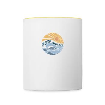 Surf break - Contrasting Mug - white/yellow - Front