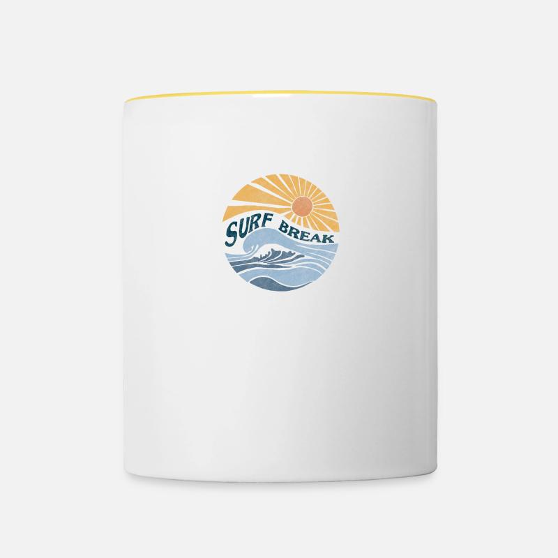 Pause surf - Mug contrasté - blanc/jaune
