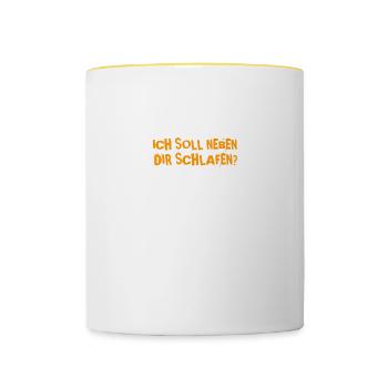 Soll ich bleiben? - Tasse zweifarbig - Weiß/Gelb - Vorne