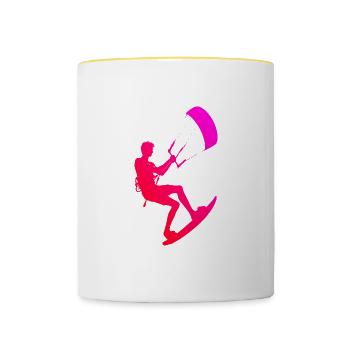 Kite Kitesurfing Kitesurfing Women's Kiting Kitesurf - Contrasting Mug - white/yellow - Front