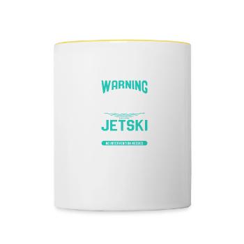 Certified Jet Ski Addict - Tasse zweifarbig - Weiß/Gelb - Vorne