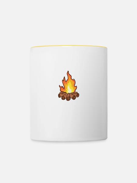 Apparently I Camp Now - Tasse zweifarbig - Weiß/Gelb